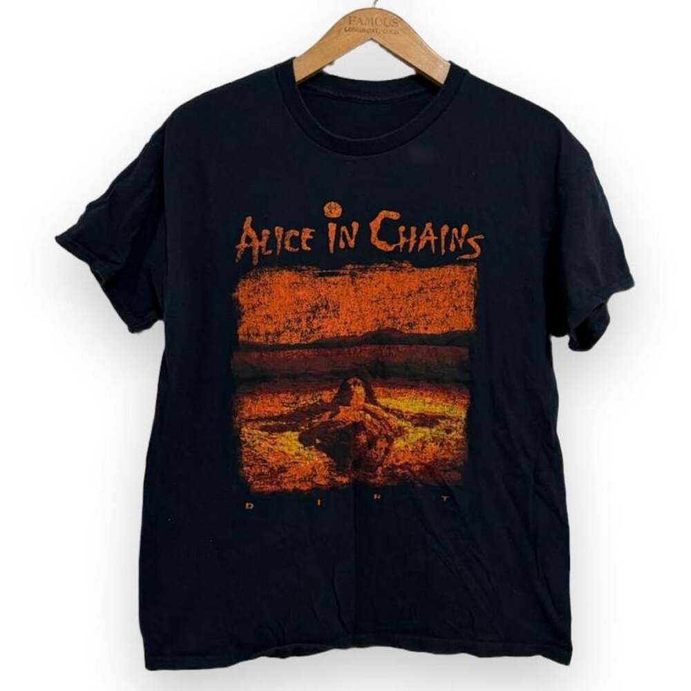 Gildan Alice in Chains Dirt Album Graphic T-Shirt Large Black Cotton